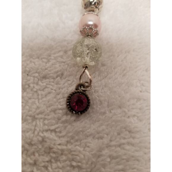 Four hot pink and silver Christmas icicle ornament c3 - Picture 2 of 13